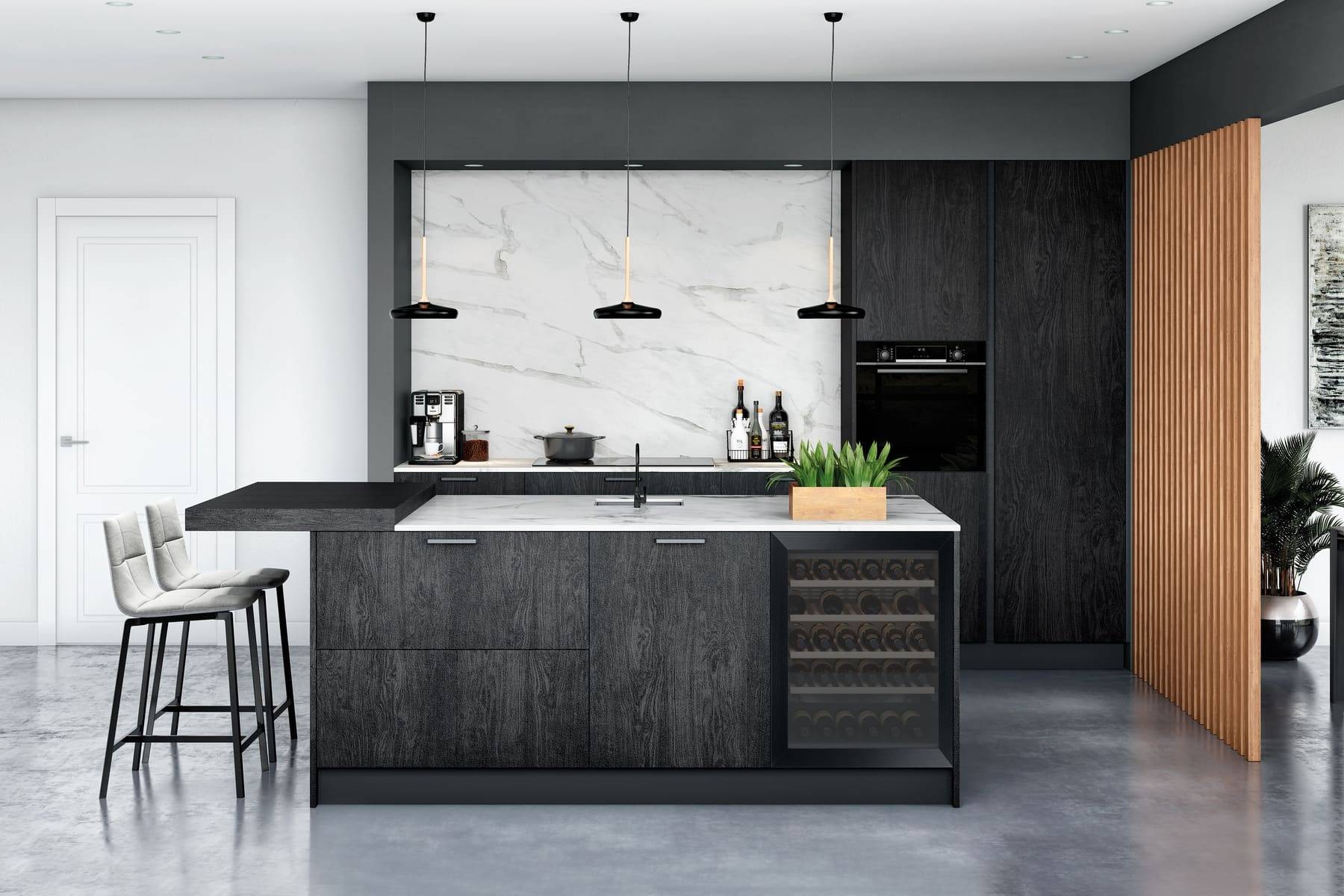 Rotpunkt Dark Wood Kitchen With Island 3103E3E1 | Kitchens By Design, Herefordshire