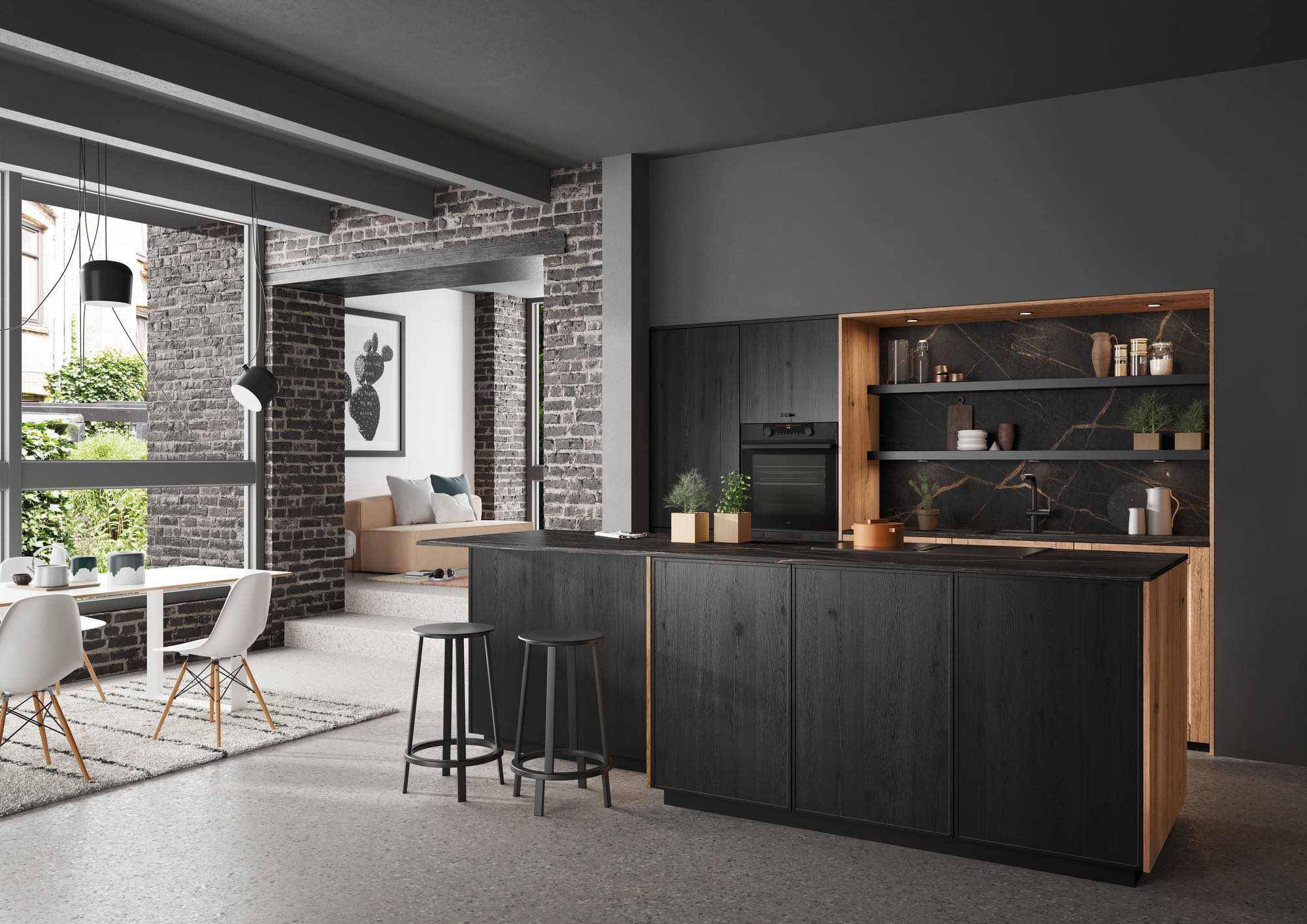 Rotpunkt Dark Wood Kitchen With Island | Kitchens By Design, Herefordshire