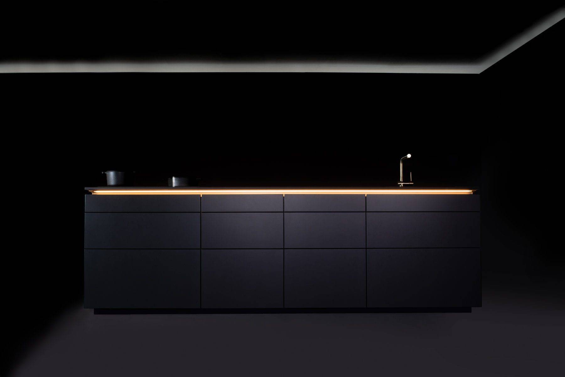 Leicht Matt Black Kitchen Island | Kitchens By Design, Herefordshire